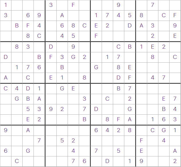 16x16 Giant Sudoku puzzle