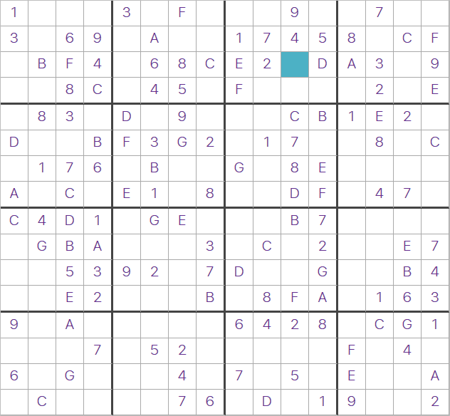 16x16 Giant Sudoku puzzle