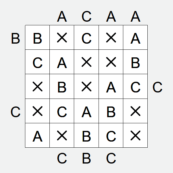 ABCD Logic puzzle solution