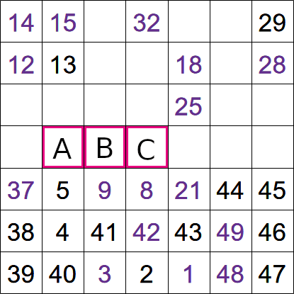 Hidoku puzzle