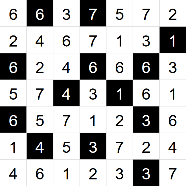 Hitori puzzle solution