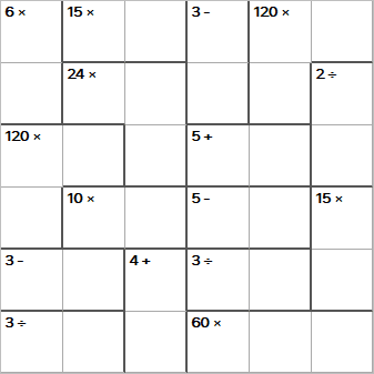 Mathdoku puzzle