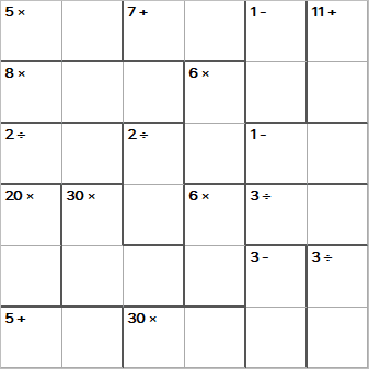 Mathdoku puzzle