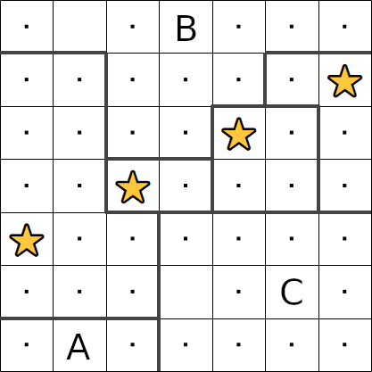 Star Battle puzzle solution