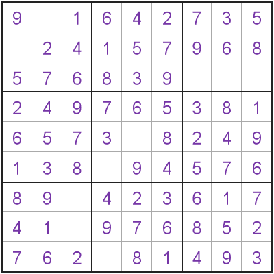 Very easy Sudoku